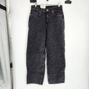 H&M Black 6 Regular Fit High Waist Baggy Jeans NWT‎